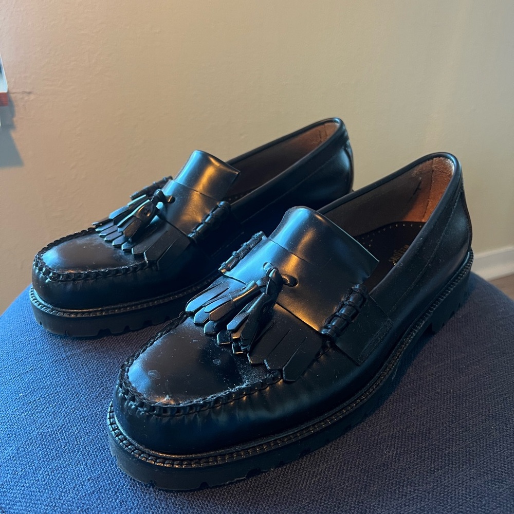 G.H. Bass Loafer Layton Lug Weejun - Black Leather - Size 10